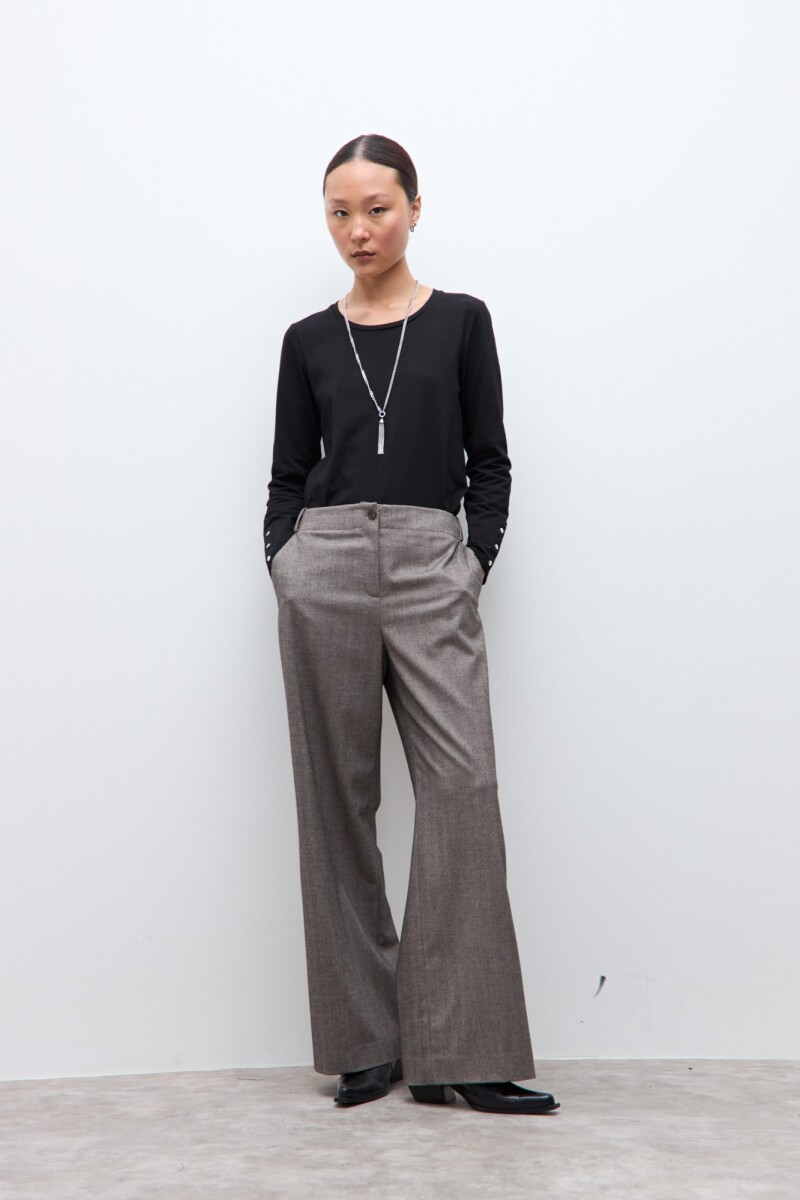 Pantalón sastrero beige melange