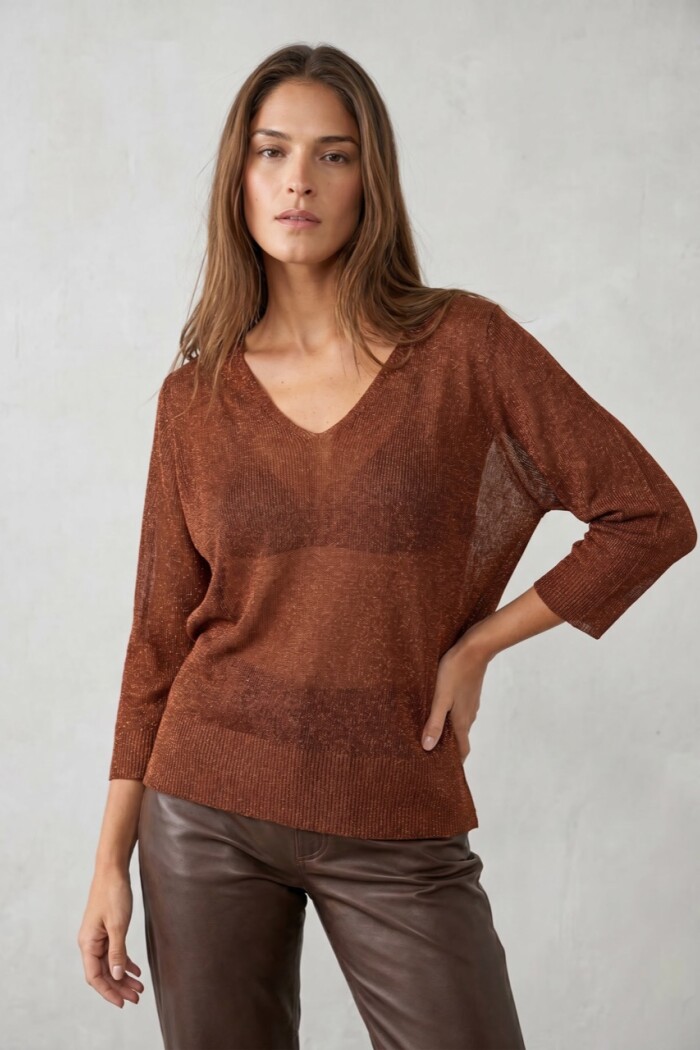 Sweater Lurex Marrón