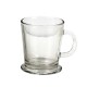 Taza de vidrio baja con asa TRANSPARENTE