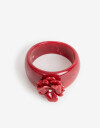 Brazaletes Acrilico Brazalete Flor Resina - Dorado