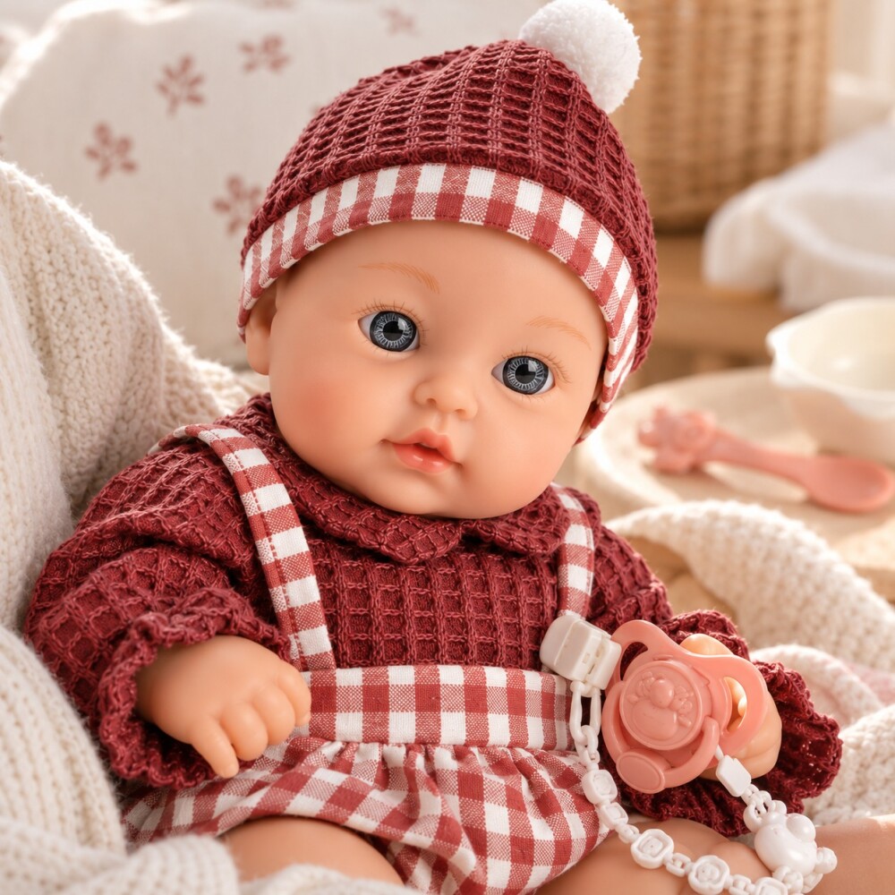 Muñeca Bebote New born 31 cm. cuadrillé con accesorios Muñeca Bebote New born 31 cm. cuadrillé con accesorios