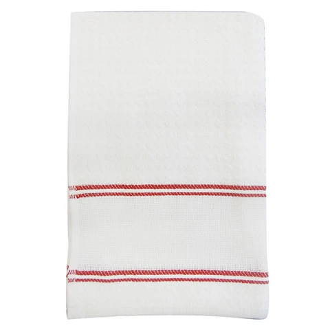 Repasador cocina Dohler hilo 40 x 60 cm Blanco Rojo