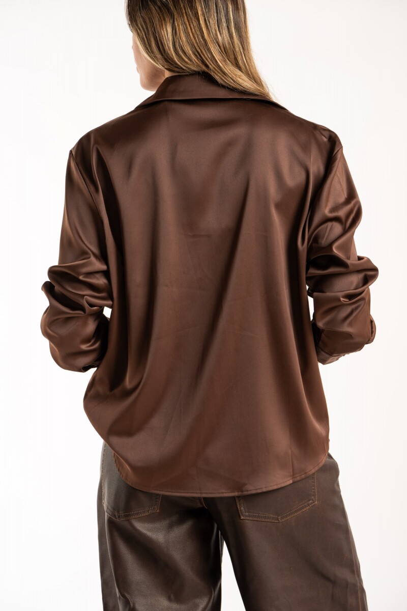 Camisa Saten Chocolate