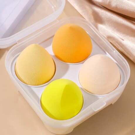 Set de Esponjas de Maquillaje con Estuche Amarillo