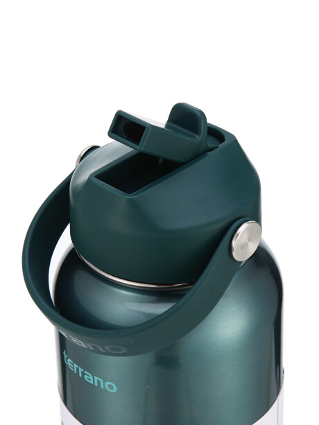 Botella Térmica con Pico 950mL. Verde Metalizado