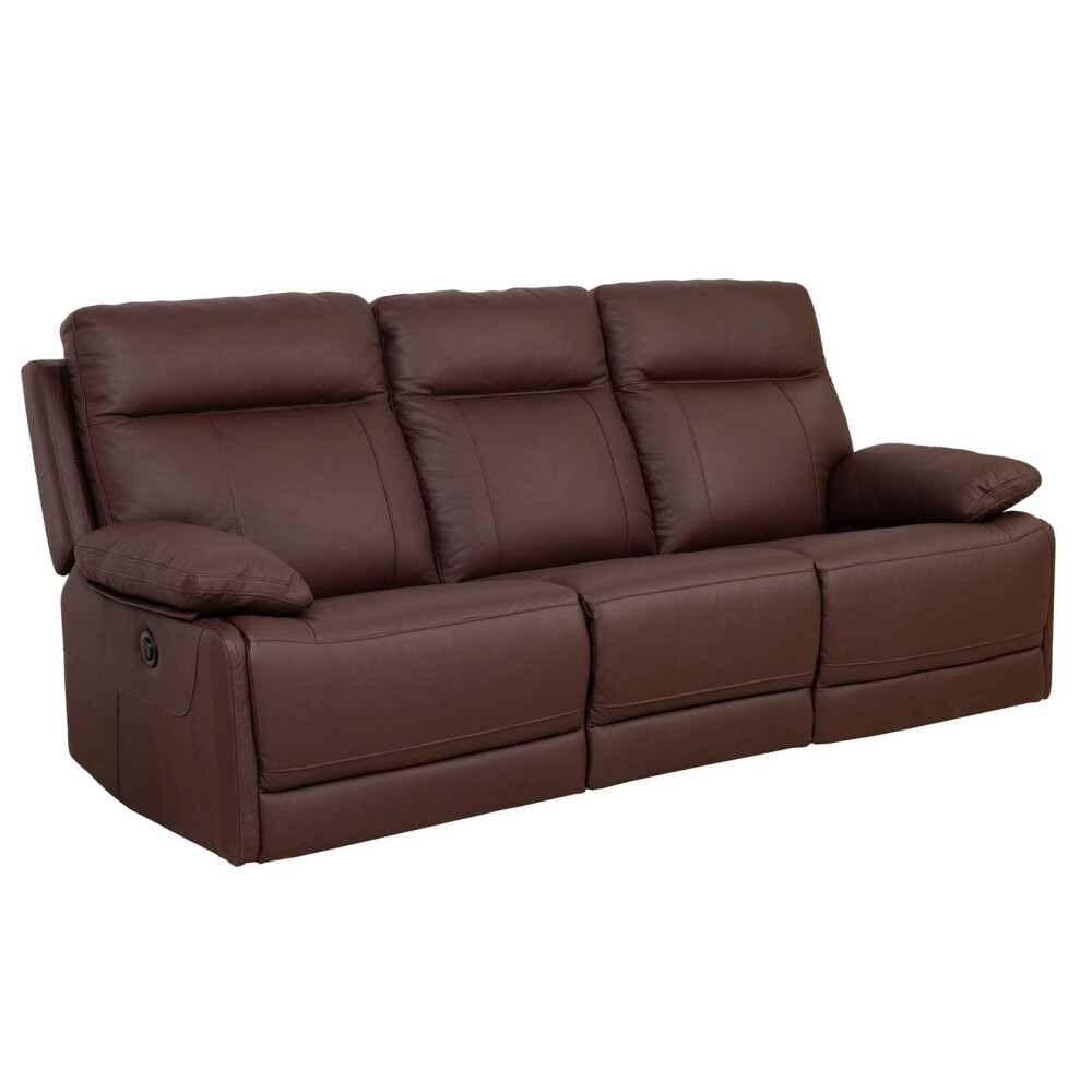 RECLINABLE 3 CUERPOS CUERO MARRON HOSHI MERLOT