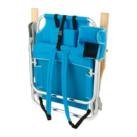 Silla Baja Reposera Plegable Aluminio Playa Jardín Azul