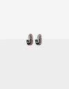 Aros Argollas Strass Argollas Cuadradas Strass - Negro