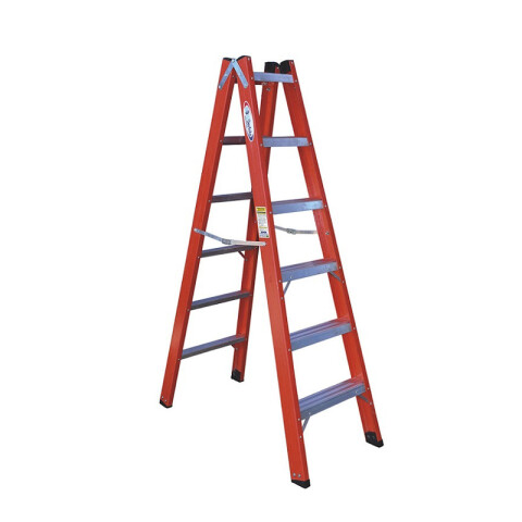 Escalera doble acceso fibra de vidrio 6 escalones WB0026