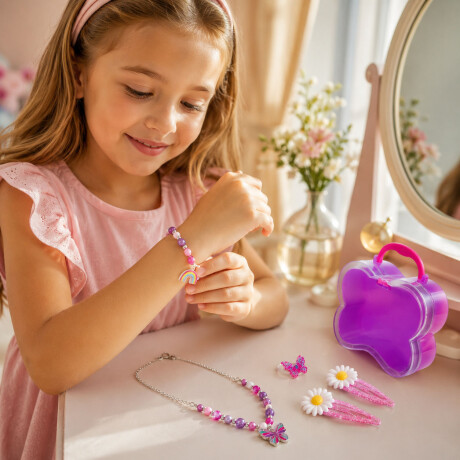 Kit Pequeña Boutique de Moda Belleza Niña c/ Bijou y Estuche Mariposa