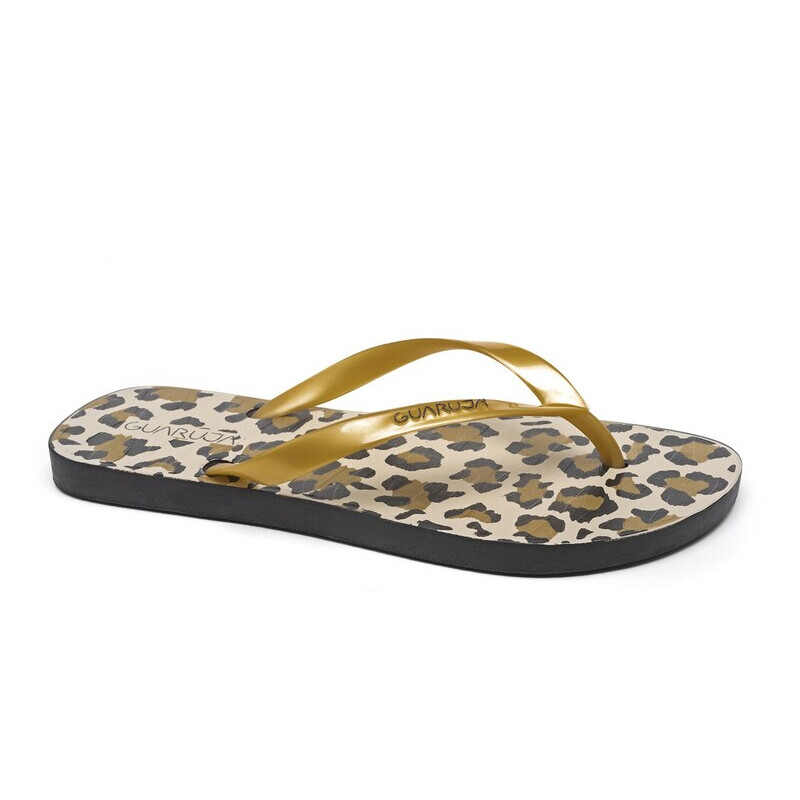 Ojotas Guaruja Animal Print de Mujer - G8214 Dorado