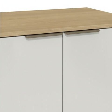 Bajo Mesada Linea Gloria 80 cm 2 Puertas y 1 Estante con Tapa - Castaño / Off White Bajo Mesada Linea Gloria 80 cm 2 Puertas y 1 Estante con Tapa - Castaño / Off White