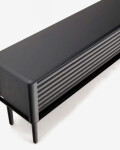 Mueble TV Lenon 200 x 57 cm de madera maciza y chapa de roble negro