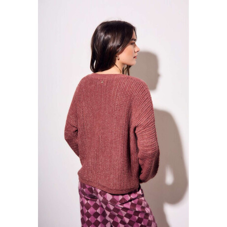 Sweater Texturado Lurex Bordeaux