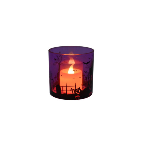 Vasos portavelas Halloween con luces LED Halloween Violeta