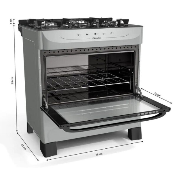 COCINA 5H A GAS HAMBURGO TITANIO - GRIS COCINA 5H A GAS HAMBURGO TITANIO - GRIS