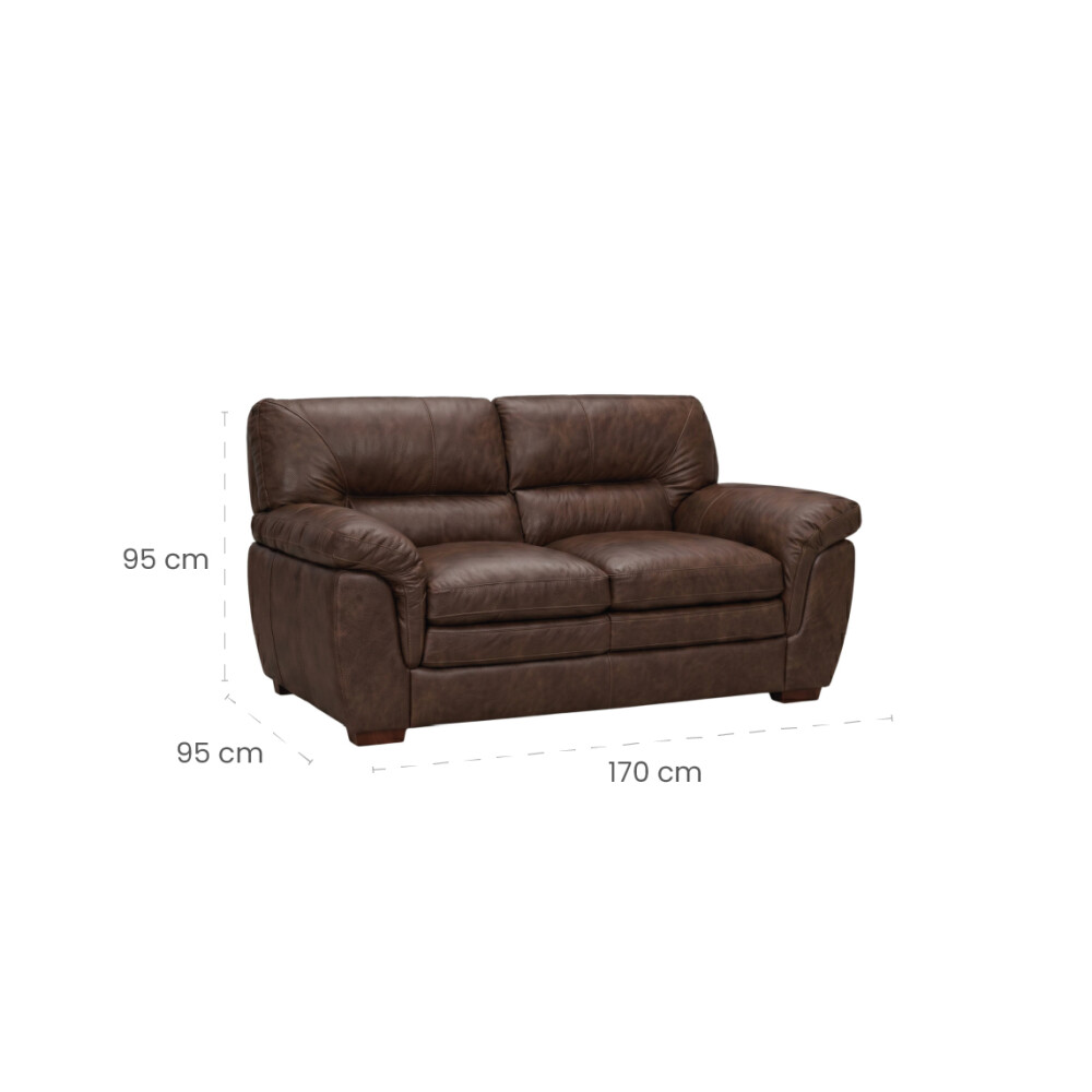 Sillon Livintus 2 Cuerpos Cuero Natural Cafe