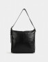 Shopper Cartera Shopper De Cuerina - Negro