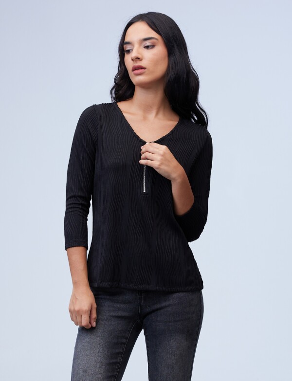 Blusa Zip NEGRO