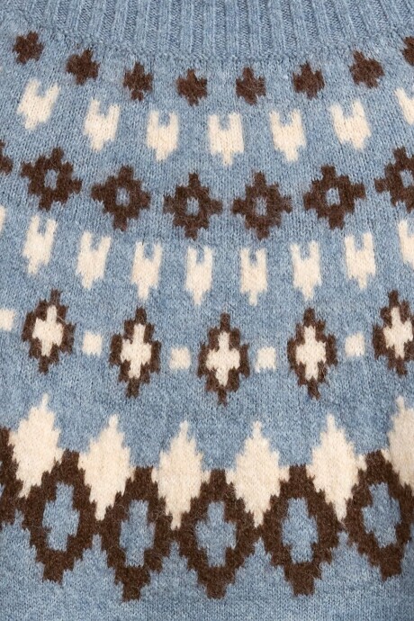 Buzo Polera Fairisle Mujer Mineral Blue 293