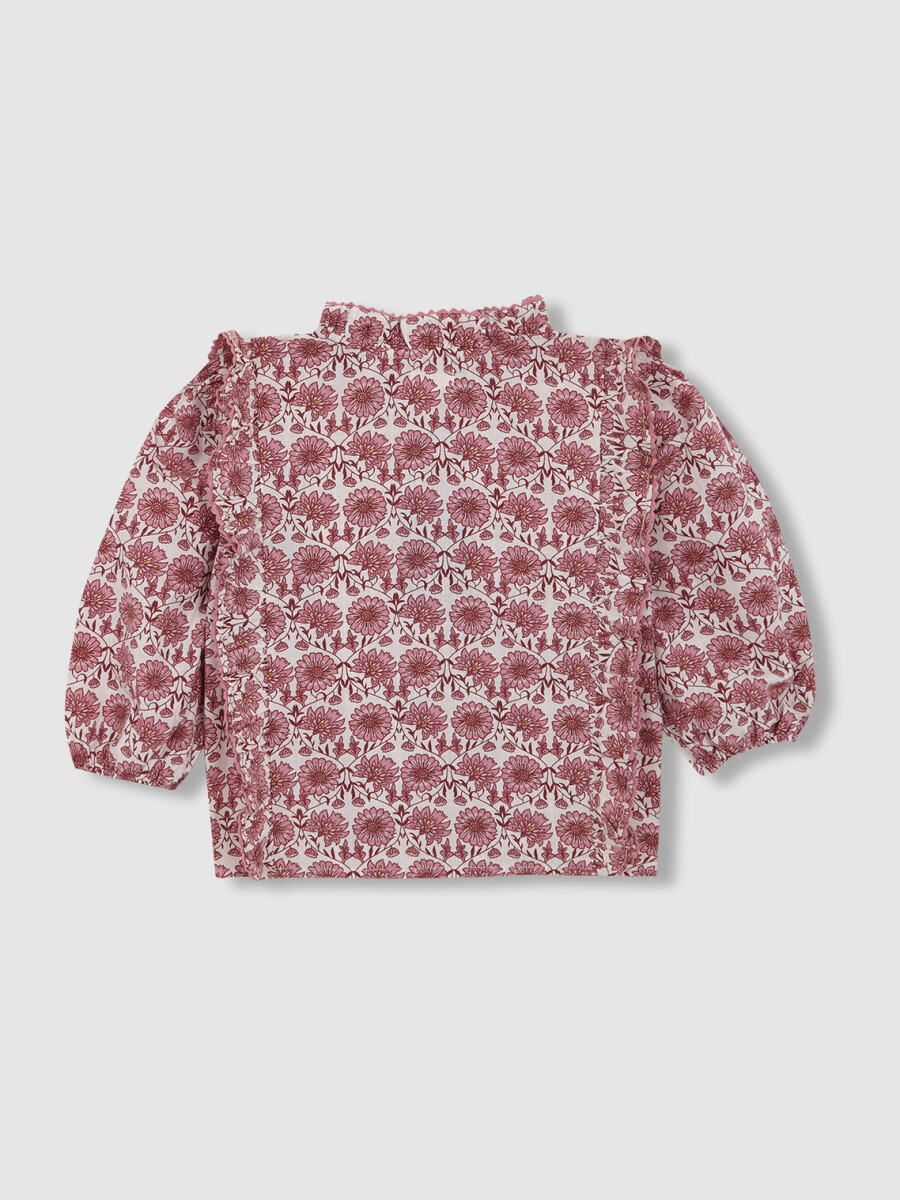 Camisa De Flores Berenjena