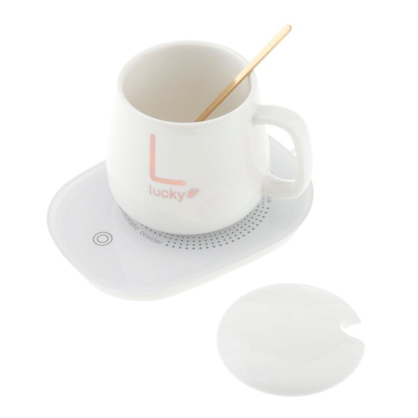 Taza De Café Té Eléctrica Usb 55 Grados Caja Obsequio Variante Color Blanco