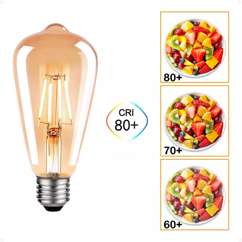 Lámpara Filamento LED Pera Luz Fría E27 Vintage Lámpara Filamento LED Pera Luz Fría E27 Vintage