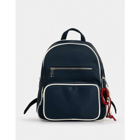 Mochila Cuerina Azul Azul Marino