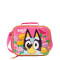 Lanchera Bluey Flores Fucsia - Amarillo