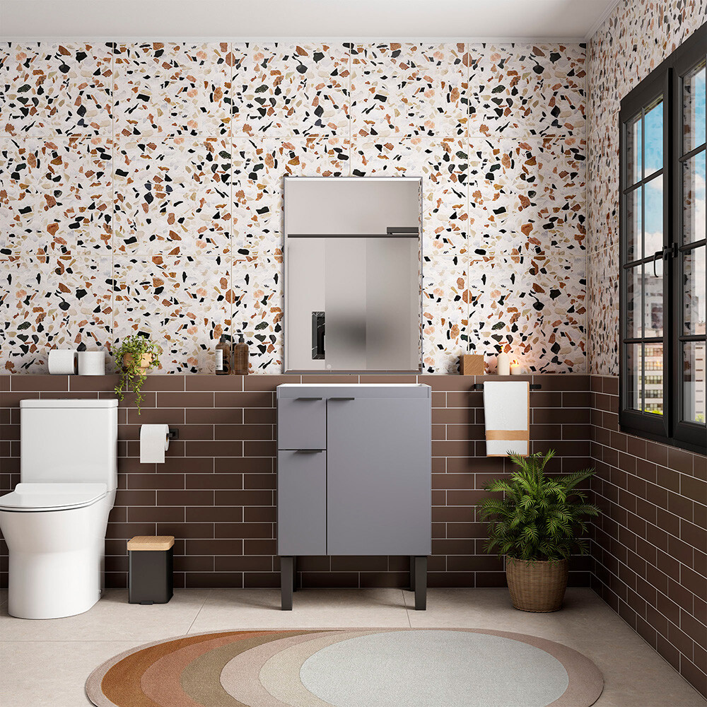 MUEBLE DE BAÑO MODELO MAGNOLIA GRIS SIN TAPA Mueble De Baño Modelo Magnolia Gris Sin Tapa