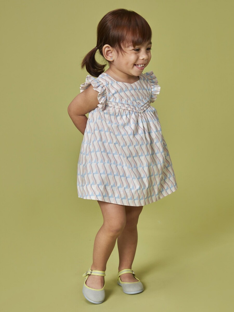 Vestido Estampado Geometrico Piedra