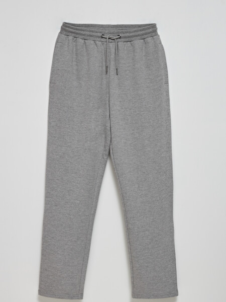 Pantalón deportivo recto Gris Claro Melange