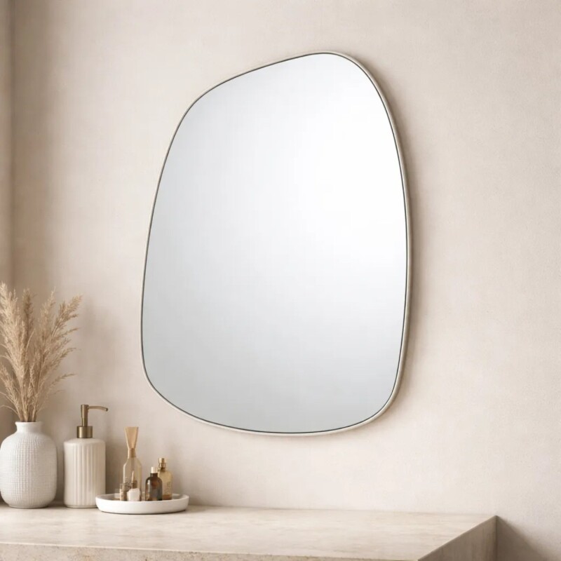 Espejo Lumax Anador Diseño Moderno Irregular 50 x 80cm Blanco