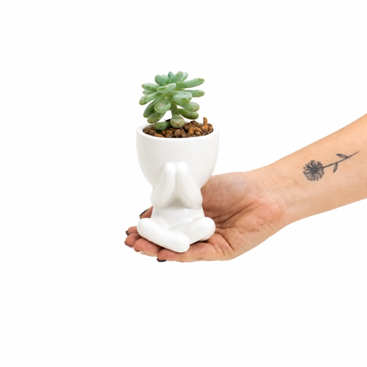 LITTLE PEOPLE CON SUCULENTA - BLANCO 