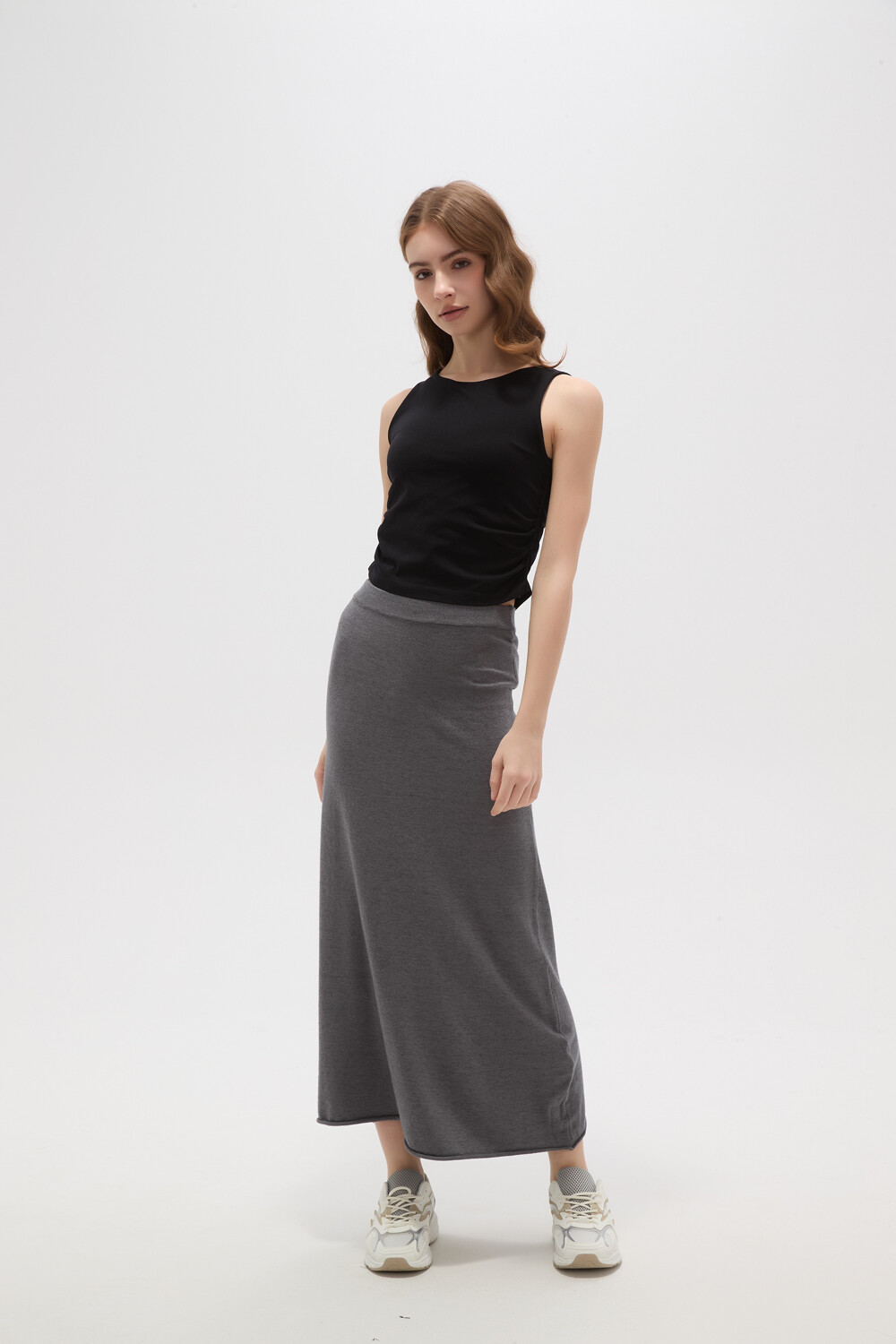 Falda Valira Gris Melange Oscuro