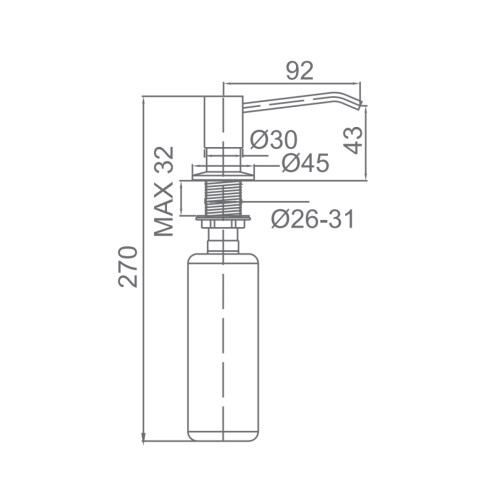 Dispensador De Jabon En Acero Inox Satinado Cap. 300Ml 000