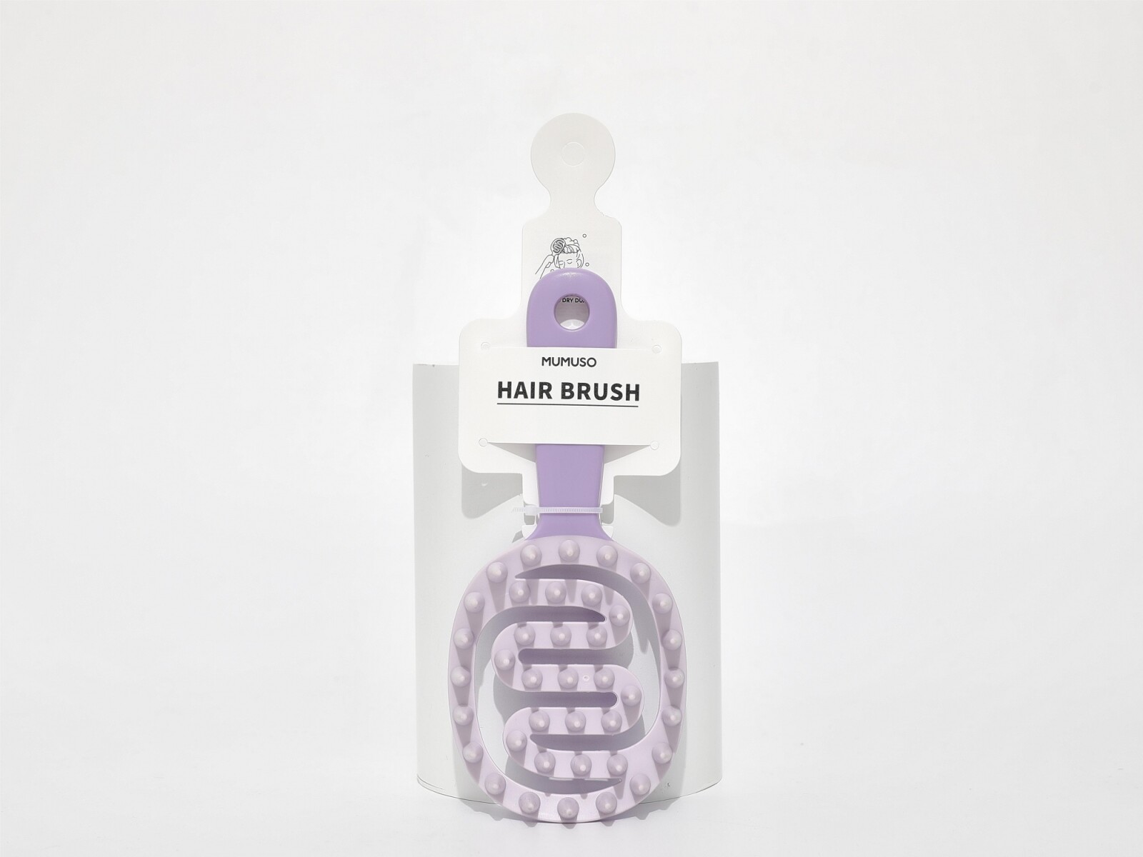 CEPILLO DE CHAMPÚ MASAJEADOR DE CUERO CABELLUDO CON MANGO LARGO - MORADO 