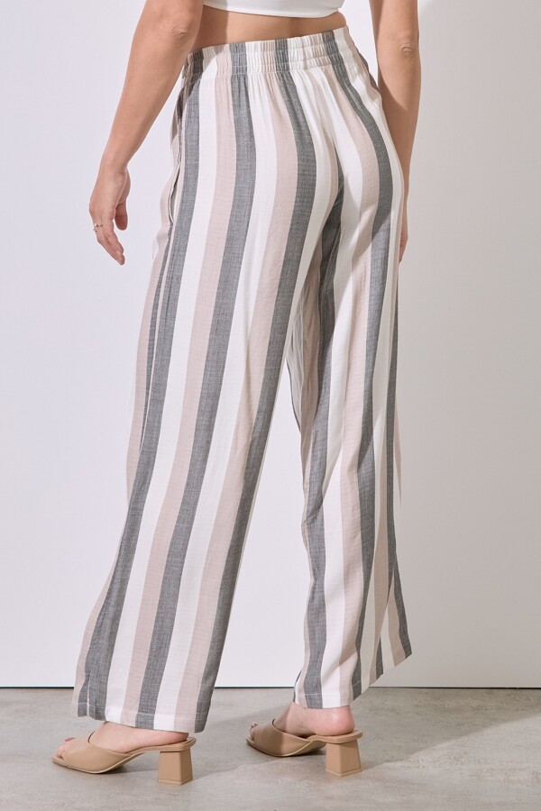 Pantalon Fluido Lineas MULTI/GRIS