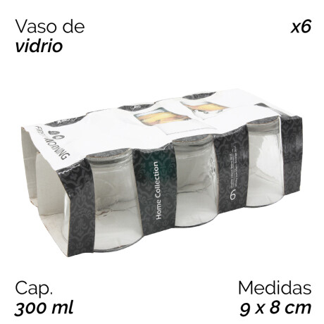 Vaso Vidrio X6 300ml 6810 Unica