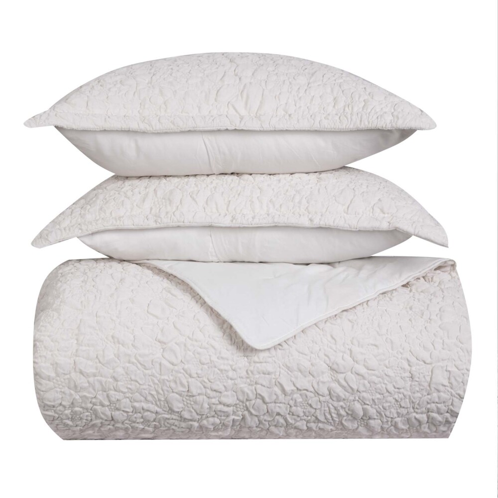 SET CUBRECAMA 1 PLAZA FIBRA-SUAVE JAQCUARD FLOR