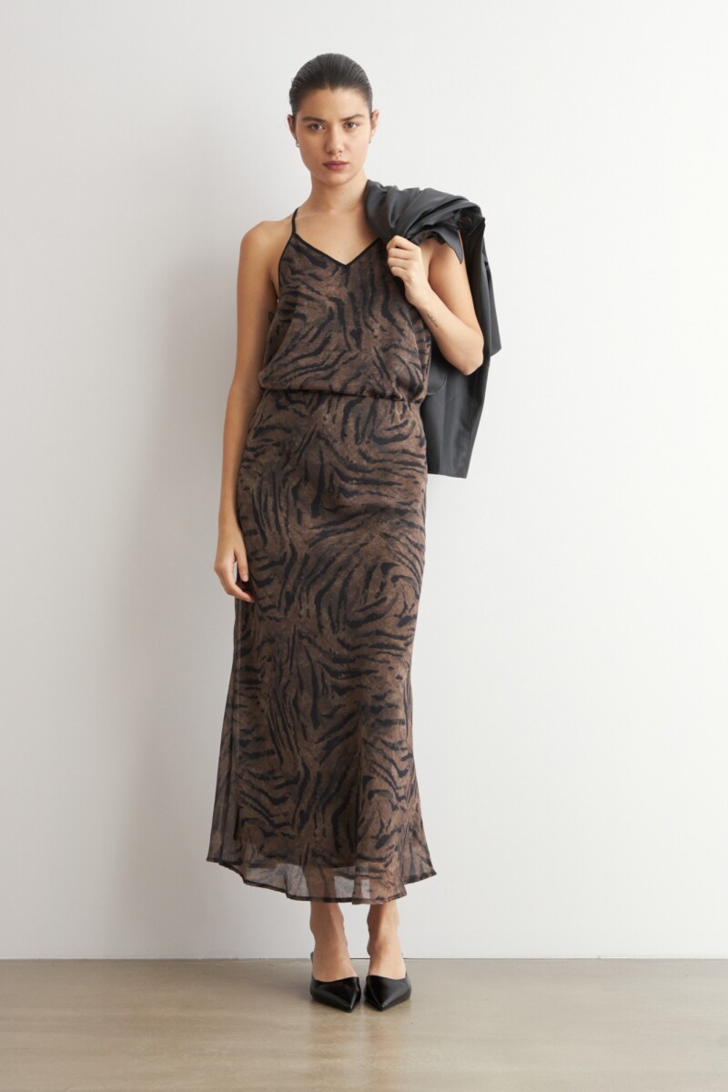 Falda animal print tostado