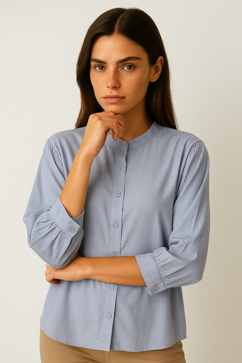 Camisa Banglan - Celeste Claro 