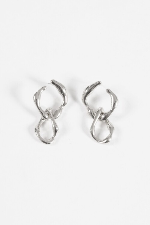 Aros doble irregular plateado