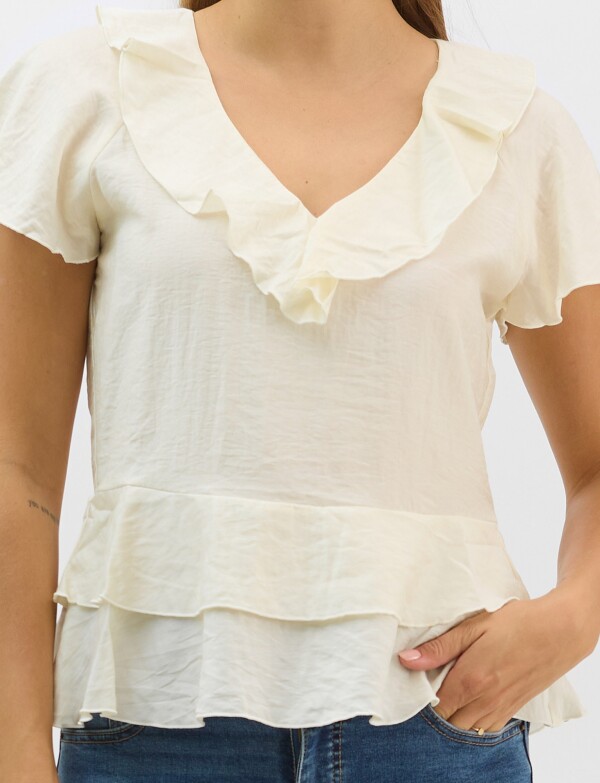 Blusa Satén Péplum CRUDO