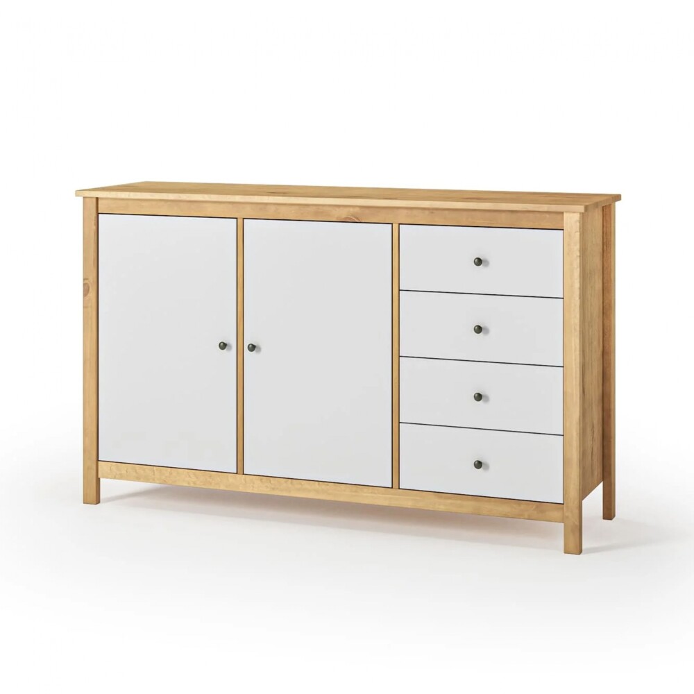 Cómoda 2 Puertas 4 Cajones - Mari Blanco