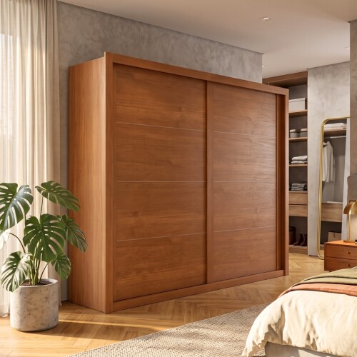 Ropero 2 Puertas Corredizas - Imperador Cinamomo