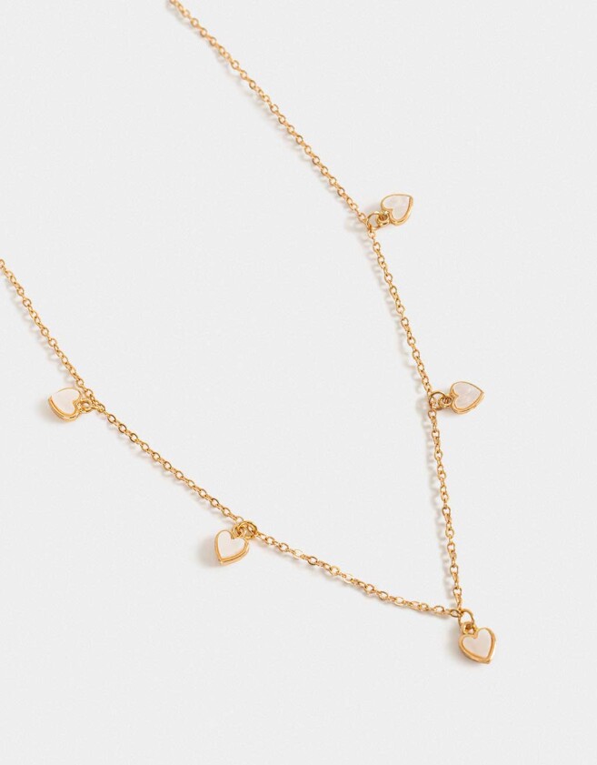 Collares Cortos Corazón Collar Corto Multi Dije Corazón - Dorado