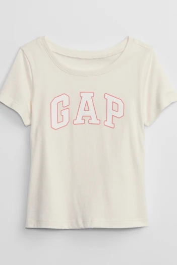 Remera Logo Gap Manga Corta Toddler Niña Ivory Frost