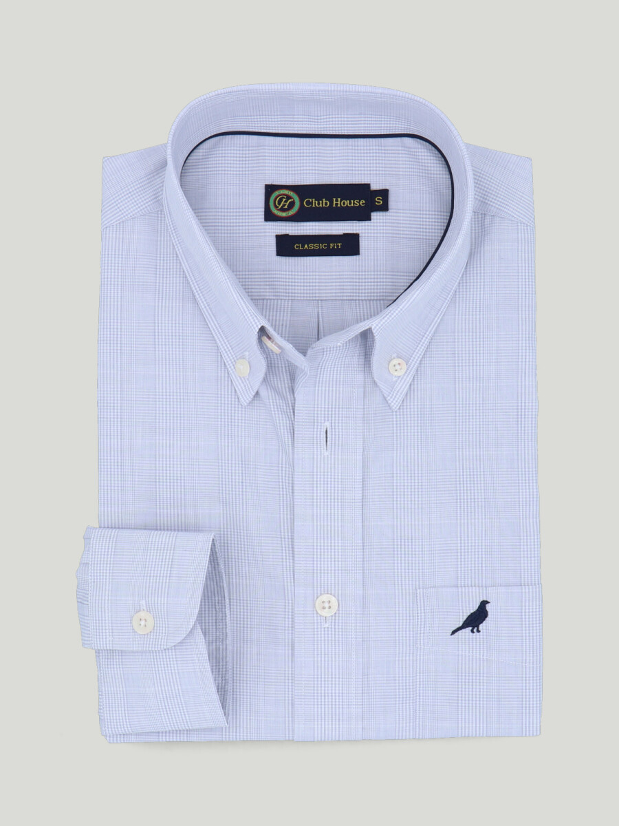 Camisa Button Down Classic Fit - Cuadros gris 