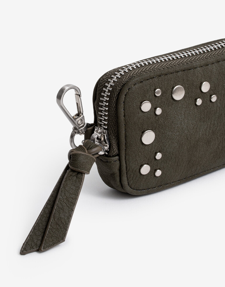 Monederos Monedero Con Tachas - Verde Claro